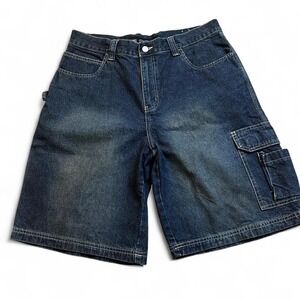 Vintage Y2K faded glory baggy‎ skater punk denim carpenter shorts size 34